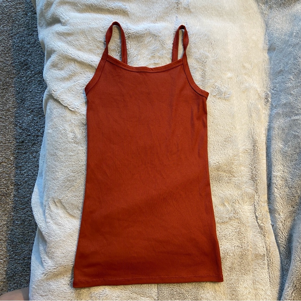 10/$20 Ribbed Rust Tank Top - Picture 2 of 7